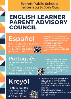 Spanish: April 14th at 6:00 Spanish Zoom: https://us02web.zoom.us/j/81035265860